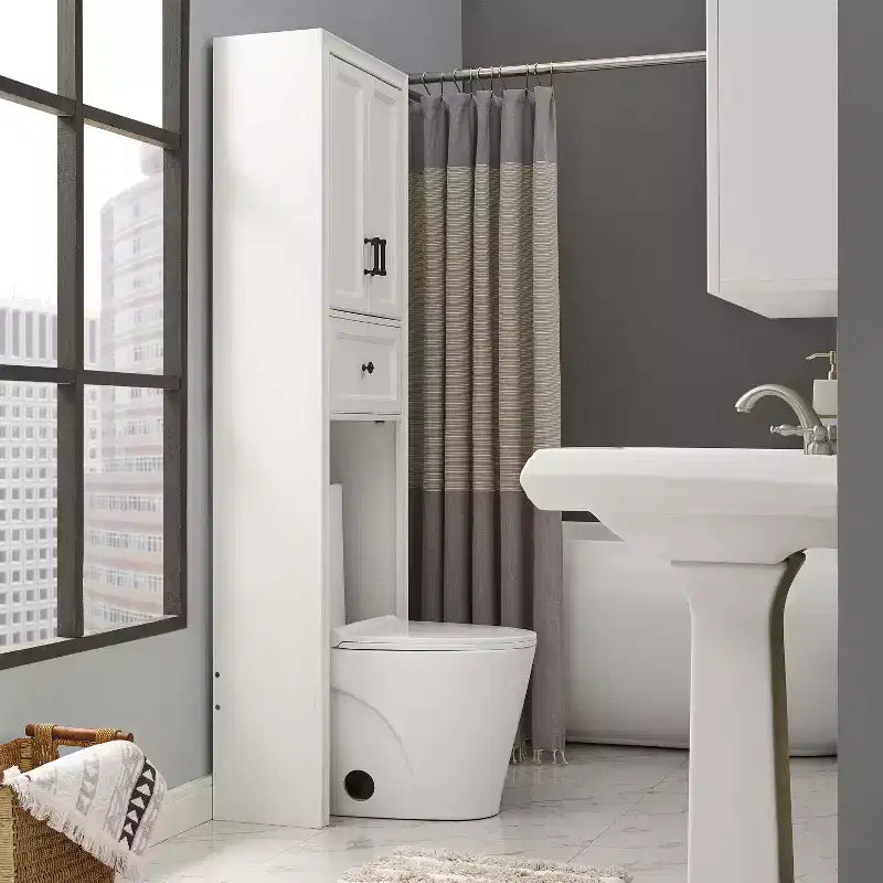 Tara Space Saver Cabinet Over The Toilet Etagere White - Crosley