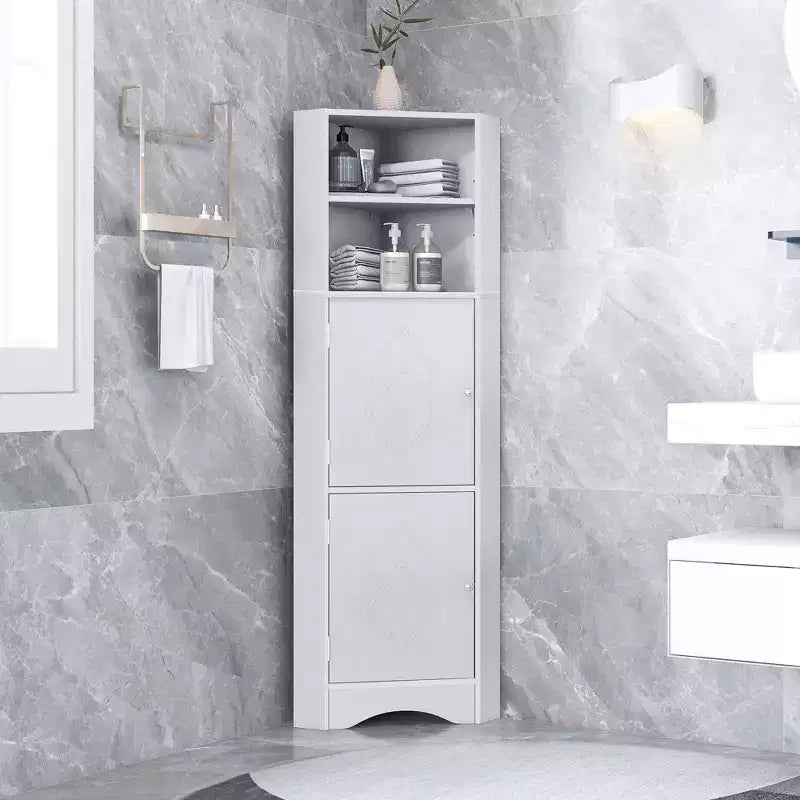 Floor Freestanding Narrow Tall Cabinet Bathroom Corner Cabinet Shelves for Living Room, Bedroom