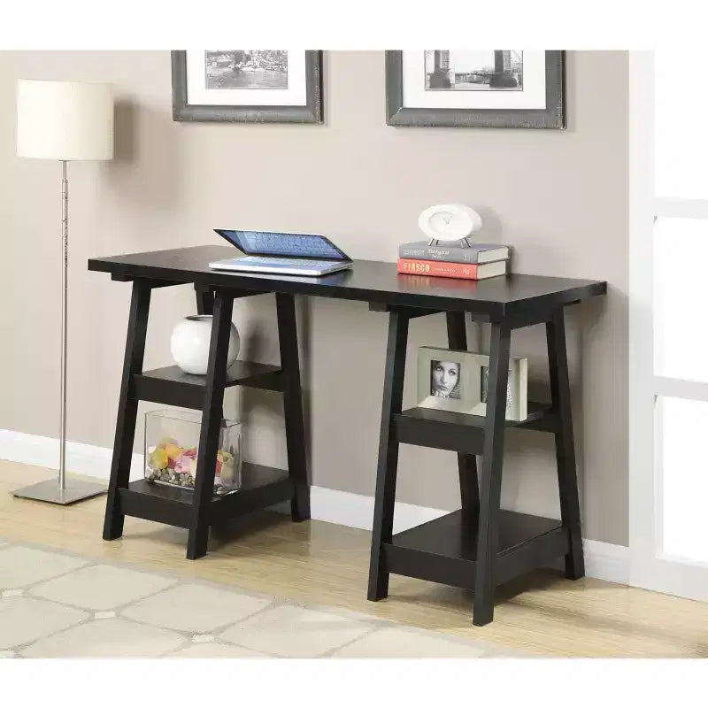 HomeStock 30 in.H White Color Particle Board Writing Desks with File Drawer
