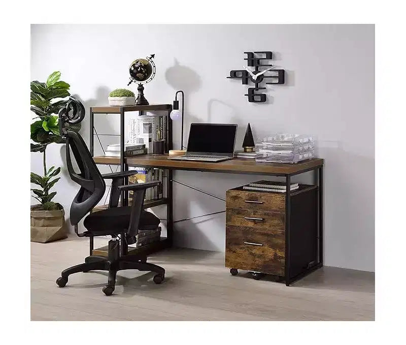 HomeStock 30 in.H White Color Particle Board Writing Desks with File Drawer