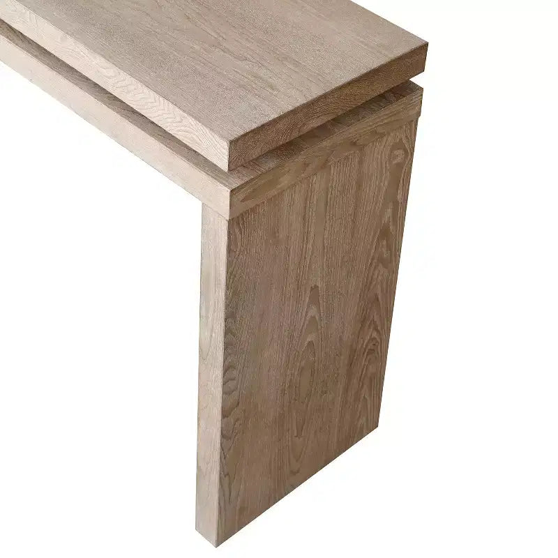 GDFStudio Esom 60 Farmhouse Wood Console Table with Double Board Suspension Shelves