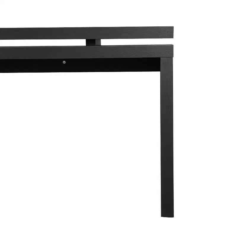 GDFStudio Esom 60 Farmhouse Wood Console Table with Double Board Suspension Shelves