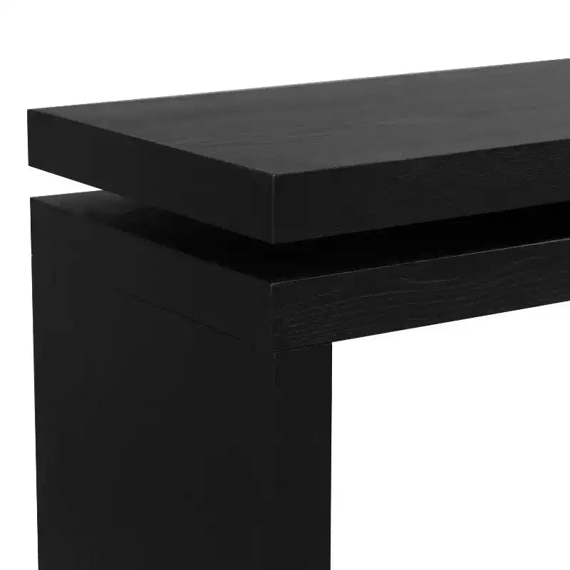 GDFStudio Esom 60 Farmhouse Wood Console Table with Double Board Suspension Shelves