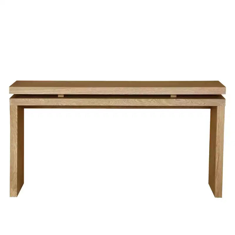 GDFStudio Esom 60 Farmhouse Wood Console Table with Double Board Suspension Shelves