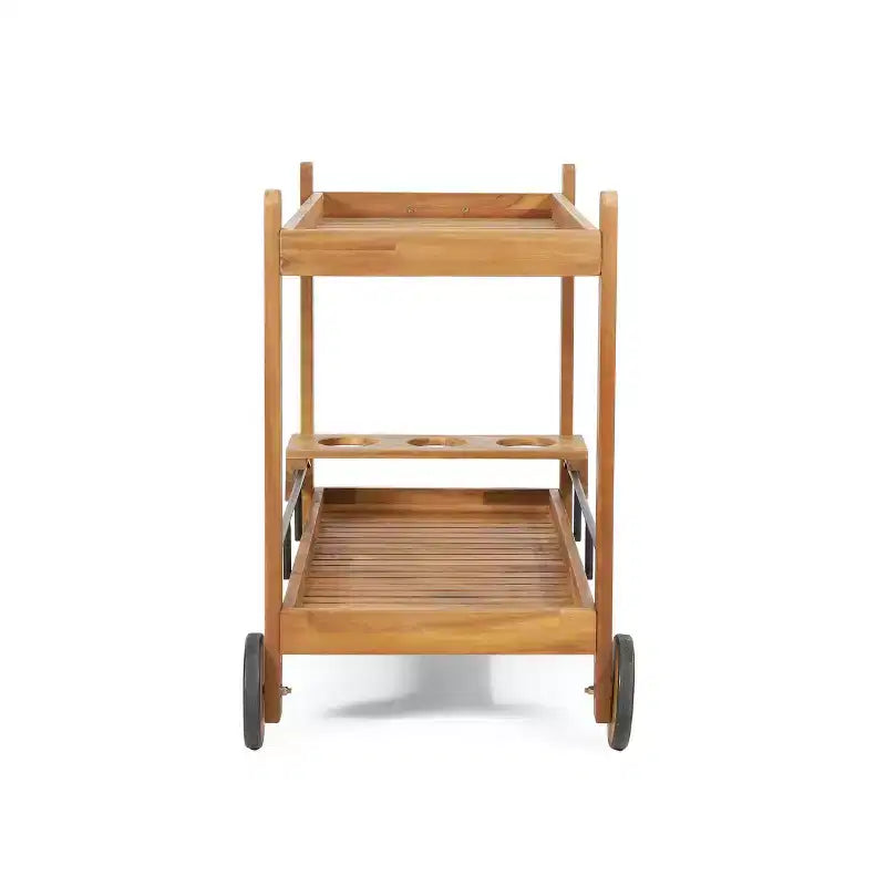 Christopher Knight Home Beauchamp Modern Bar Cart with Two Solid Wheels