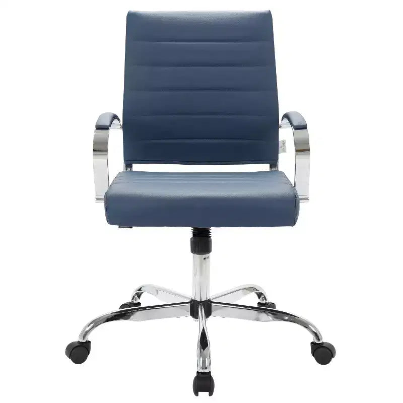 HomeStock 45 in.H Adjustable Height White Faux Leather Seat Material with Adjustable Tilt Office Chairs