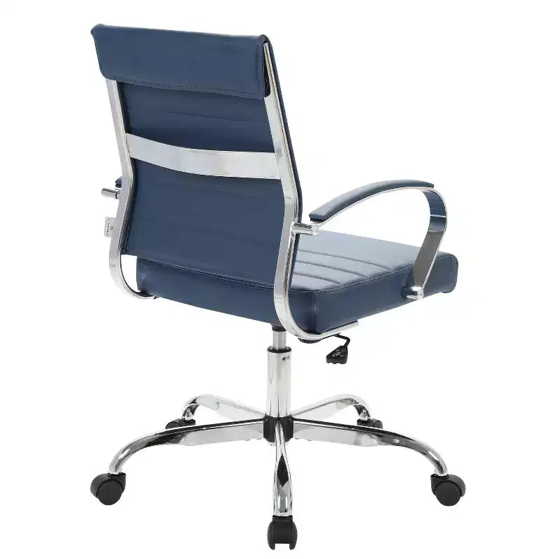 HomeStock 45 in.H Adjustable Height White Faux Leather Seat Material with Adjustable Tilt Office Chairs