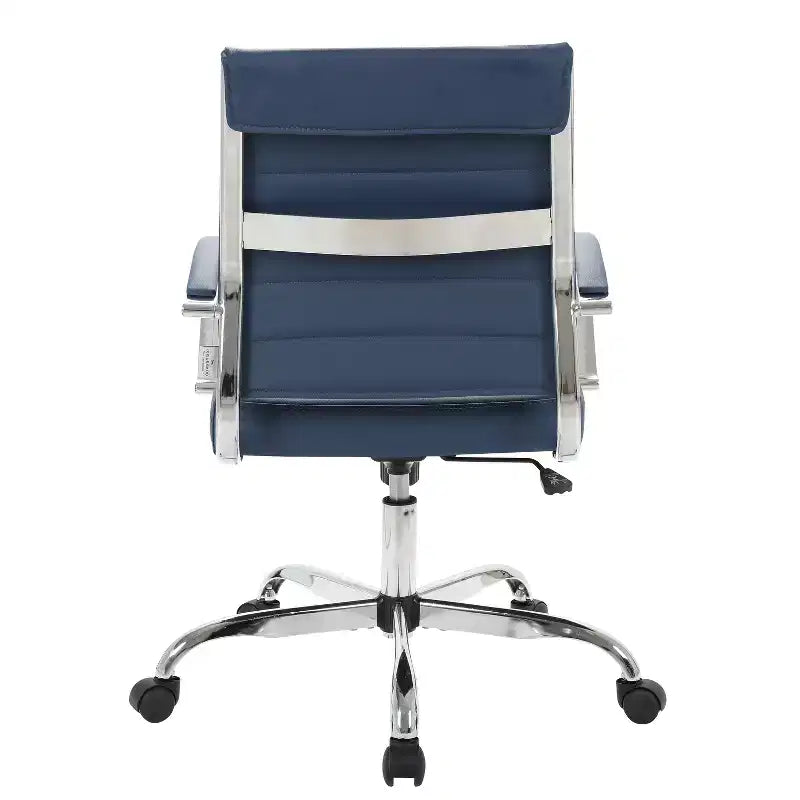 HomeStock 45 in.H Adjustable Height White Faux Leather Seat Material with Adjustable Tilt Office Chairs