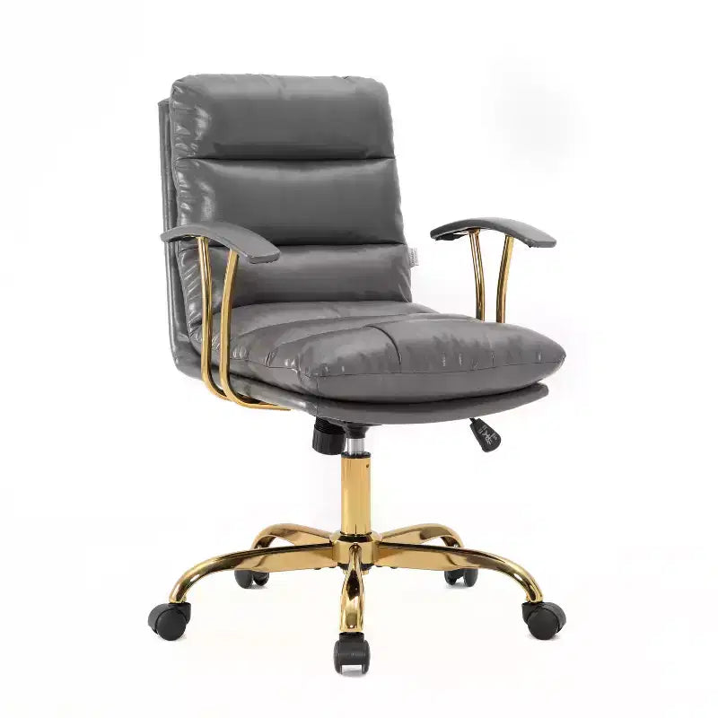 HomeStock 43 in.H Adjustable Height White Cushion Seat Material with Adjustable Lumbar Support Office Chairs