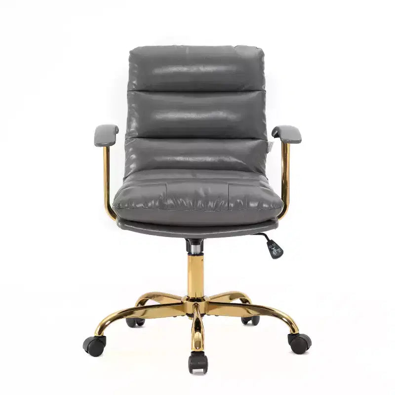 HomeStock 43 in.H Adjustable Height White Cushion Seat Material with Adjustable Lumbar Support Office Chairs