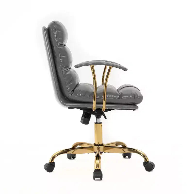 HomeStock 43 in.H Adjustable Height White Cushion Seat Material with Adjustable Lumbar Support Office Chairs