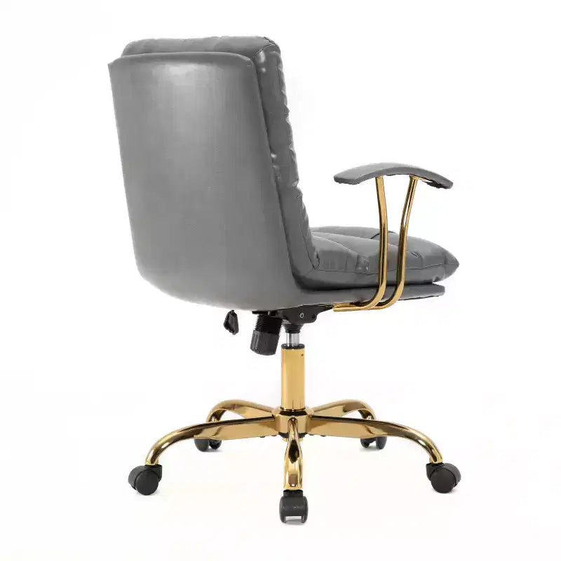 HomeStock 43 in.H Adjustable Height White Cushion Seat Material with Adjustable Lumbar Support Office Chairs