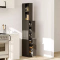 Famapy Dark Gray Narrow Side-Pull Cabinet,6-Tier Dual Vertical Drawers,Moisture-Resistant,Raised Base,Bathroom Storage Cabinet,for Toiletries Storage
