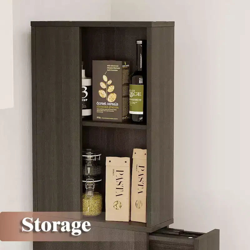 Famapy Dark Gray Narrow Side-Pull Cabinet,6-Tier Dual Vertical Drawers,Moisture-Resistant,Raised Base,Bathroom Storage Cabinet,for Toiletries Storage