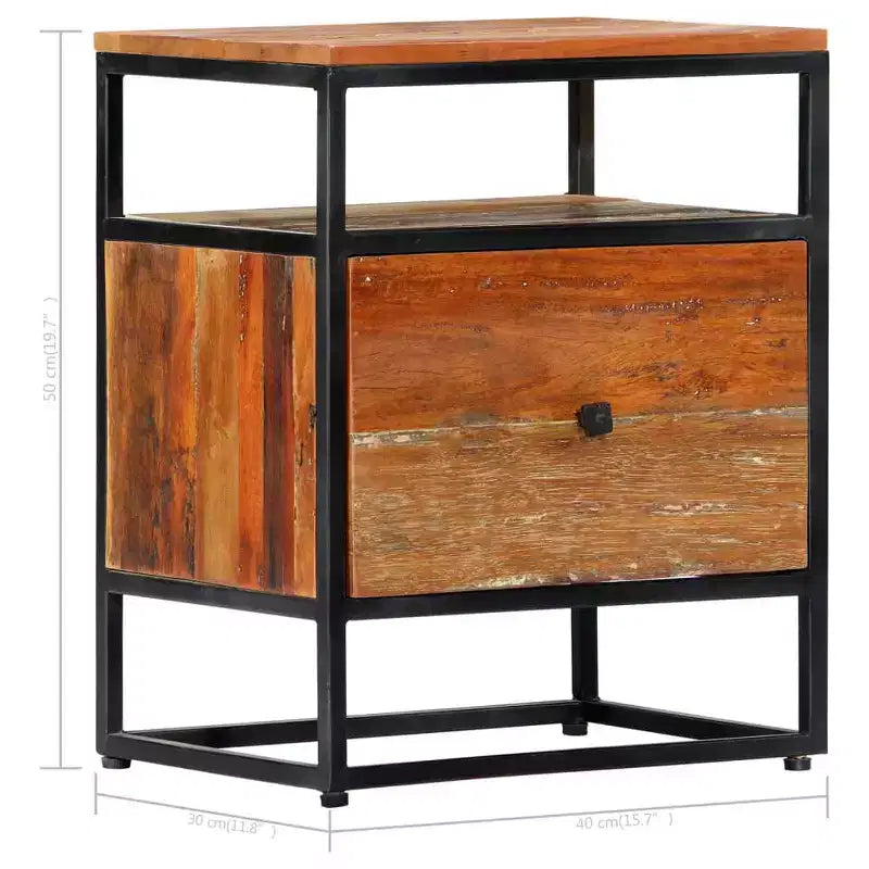 Bedside Cabinet Multicolor Solid reclaimed wood Small