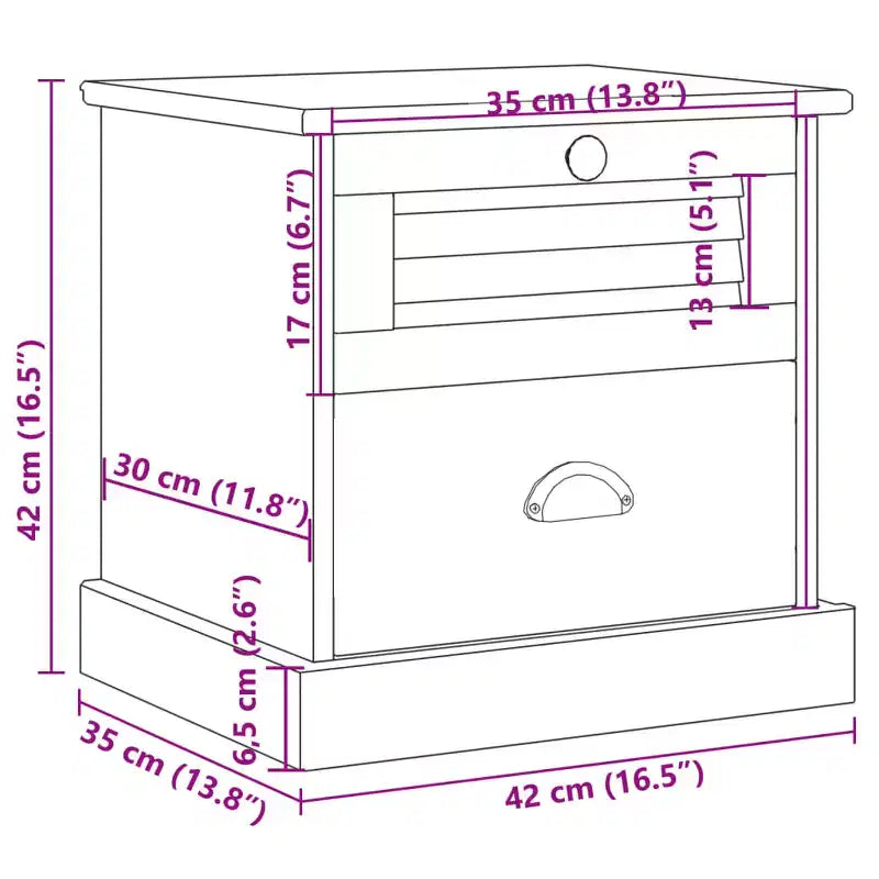 Bedside Cabinet Grey