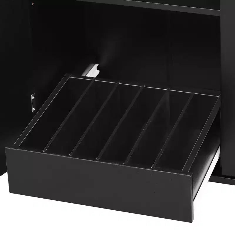 PexFix 47.2 Farmhouse Kitchen Island with Drop Leaf Kitchen Storage Island with Removable Side Racks Two Drawers for Home Kitchen Dining Room Black