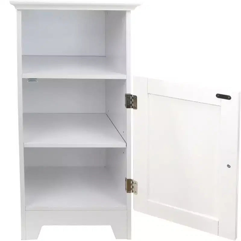 Redmon Shaker Style Single Door Cabinet, Bathroom Storage Organizer, White