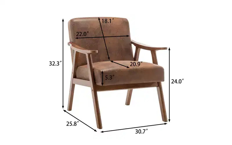 Mid Century Accent Chair, Accent Chairs for Living Room, Retro Single Lounge Reading Armchair,Suitable for reading rooms living rooms