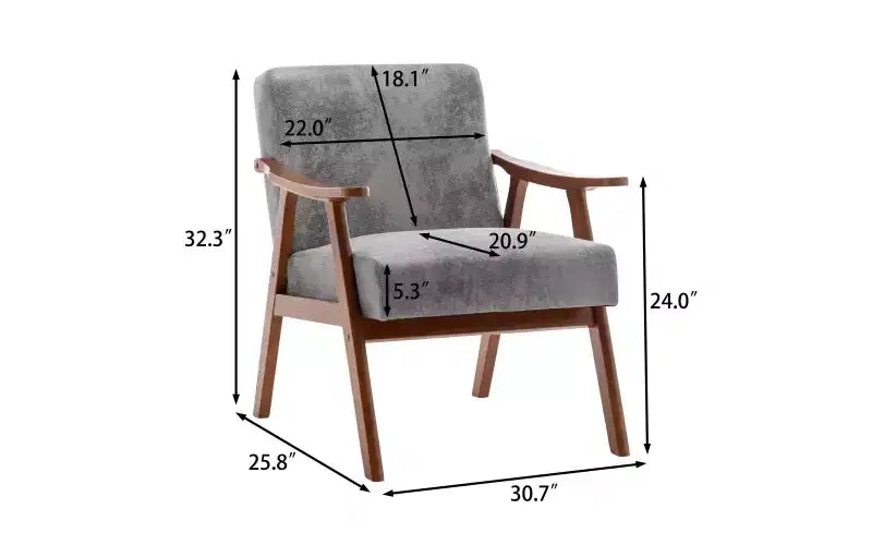 Mid Century Accent Chair, Accent Chairs for Living Room, Retro Single Lounge Reading Armchair,Suitable for reading rooms living rooms