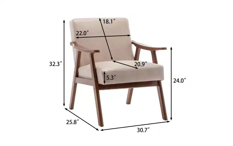Mid Century Accent Chair, Accent Chairs for Living Room, Retro Single Lounge Reading Armchair,Suitable for reading rooms living rooms