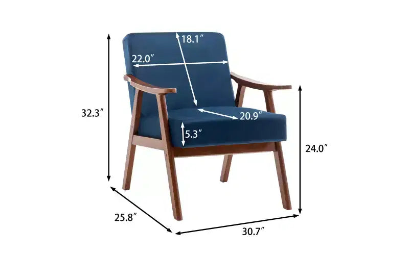 Mid Century Accent Chair, Accent Chairs for Living Room, Retro Single Lounge Reading Armchair,Suitable for reading rooms living rooms