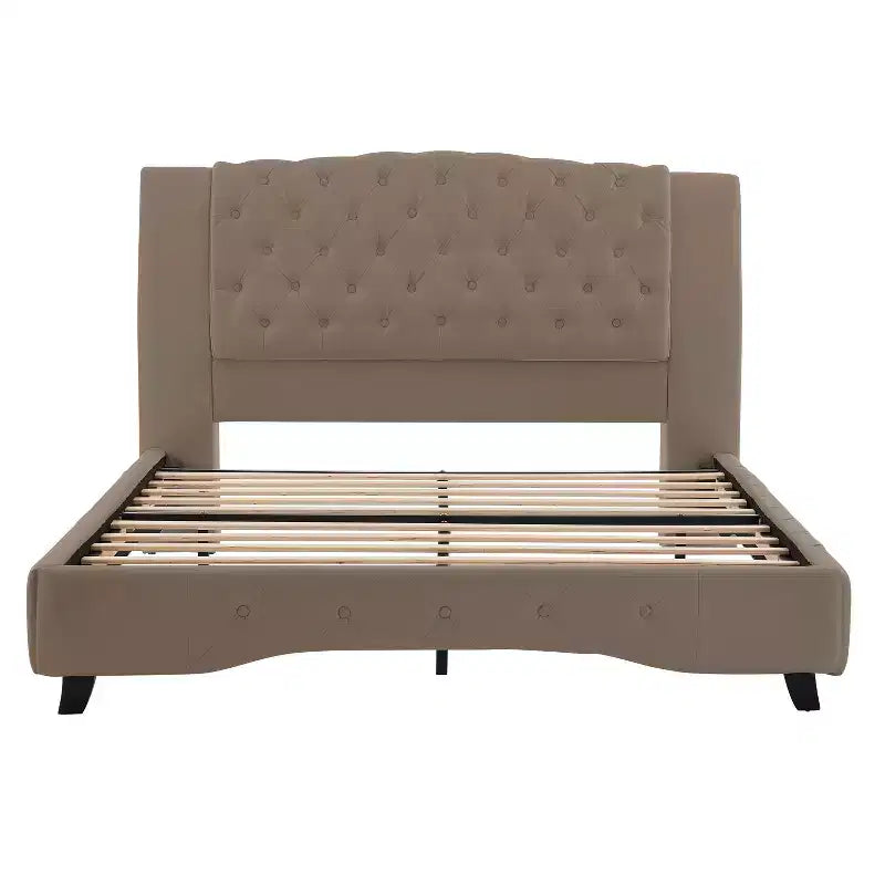 Christopher Knight Home Orina Modern Faux Leather Upholstered Button Tufted Platform Bed