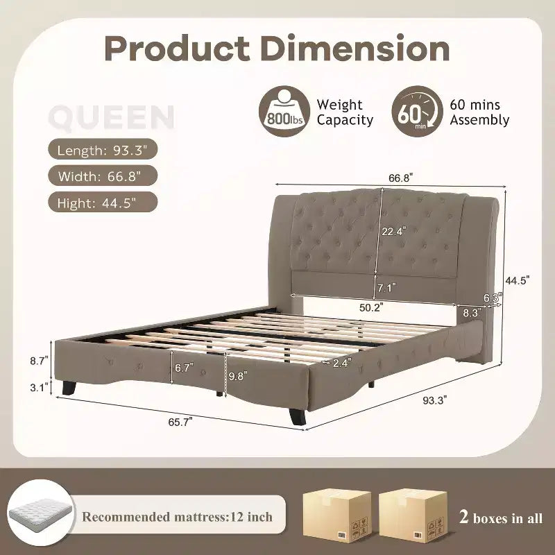 Christopher Knight Home Orina Modern Faux Leather Upholstered Button Tufted Platform Bed