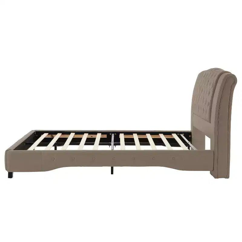 Christopher Knight Home Orina Modern Faux Leather Upholstered Button Tufted Platform Bed