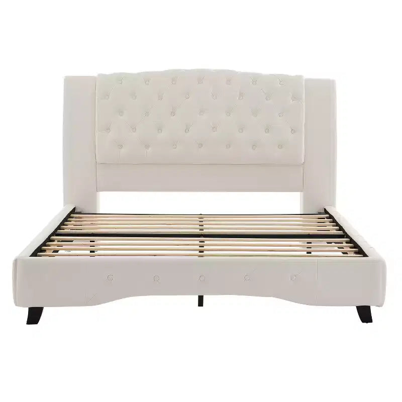 Christopher Knight Home Orina Modern Faux Leather Upholstered Button Tufted Platform Bed