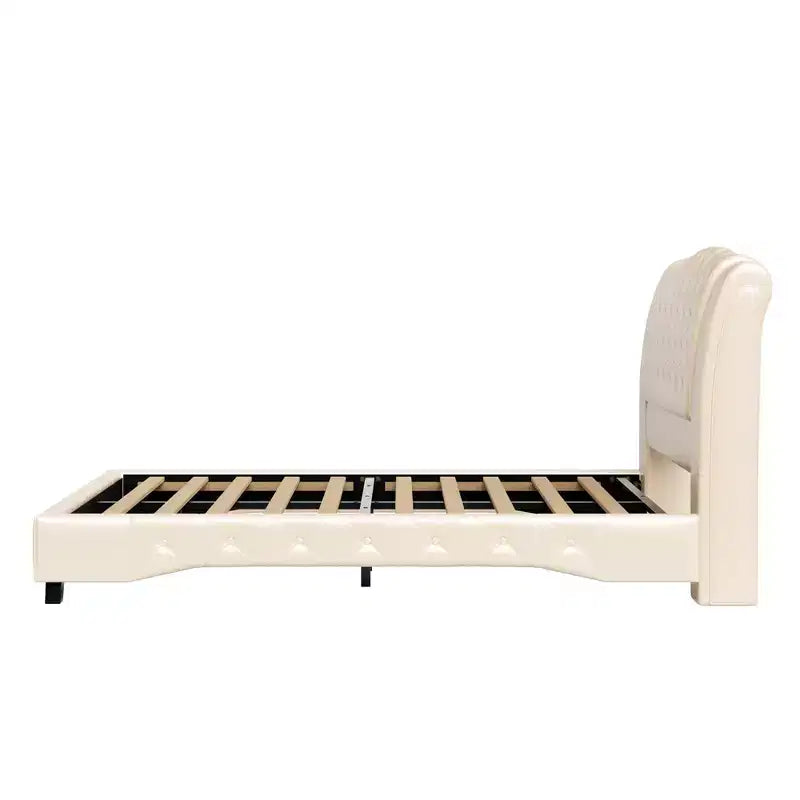 Christopher Knight Home Orina Modern Faux Leather Upholstered Button Tufted Platform Bed