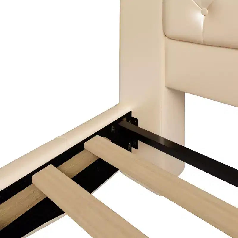 Christopher Knight Home Orina Modern Faux Leather Upholstered Button Tufted Platform Bed