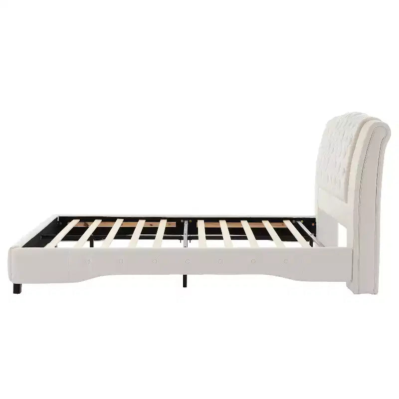 Christopher Knight Home Orina Modern Faux Leather Upholstered Button Tufted Platform Bed