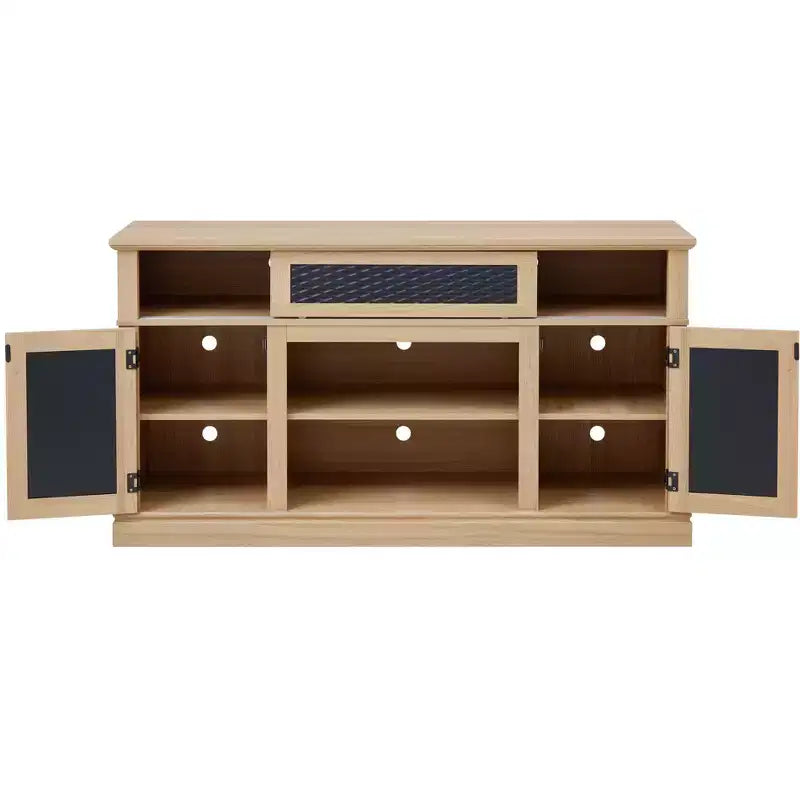 GDFStudio Nox 58.27 Farmhouse Wooden TV and Media Console with Open and Closed Storage and 2 Doors