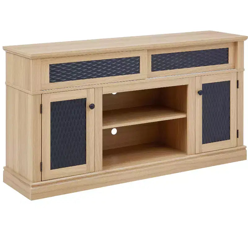GDFStudio Nox 58.27 Farmhouse Wooden TV and Media Console with Open and Closed Storage and 2 Doors