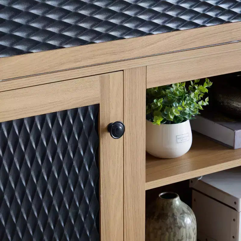 GDFStudio Nox 58.27 Farmhouse Wooden TV and Media Console with Open and Closed Storage and 2 Doors