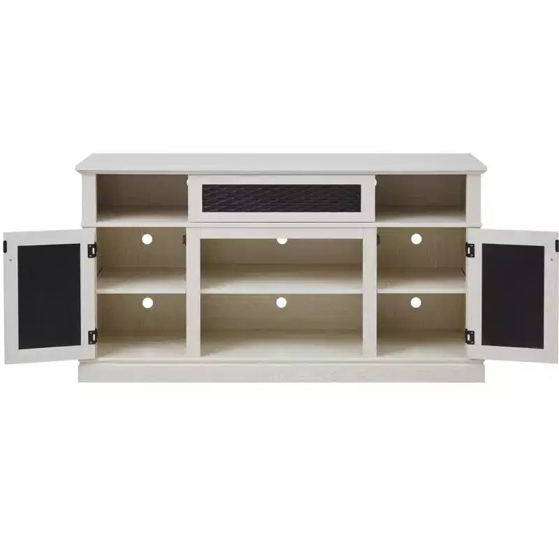 GDFStudio Nox 58.27 Farmhouse Wooden TV and Media Console with Open and Closed Storage and 2 Doors