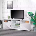 TV Stand, Modern Television Table,High Glossy Entertainment Center With LED Lights, Open Storage Shelves For 32-60 Inch TV Living Room Game Room