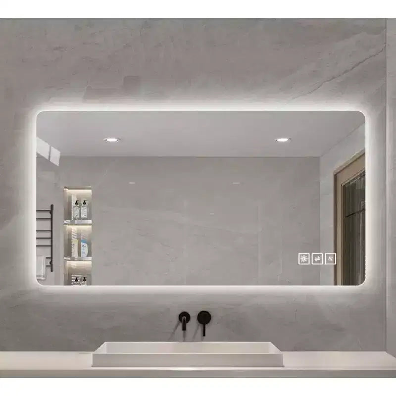 24 x 48 Inch Multifunctional Wall Mounted LED Lighting Mirror Bathroom Vanity Mirror with Three Color Lighting