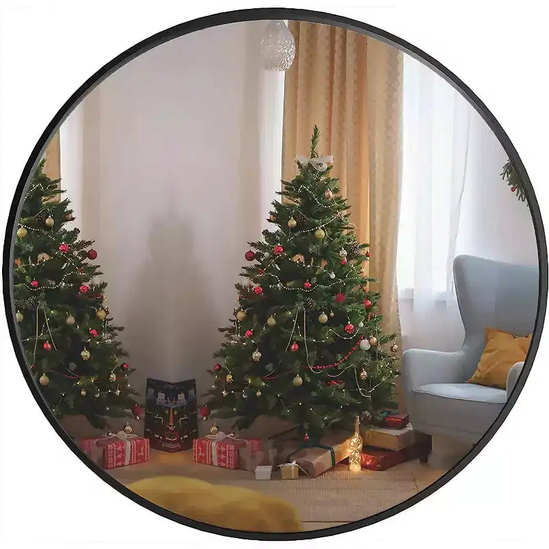 MAYEERTY Metal Framed Round Bathroom Mirror for Wall
