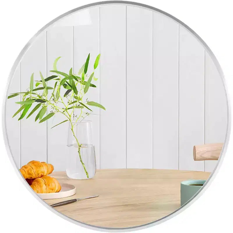 MAYEERTY Metal Framed Round Bathroom Mirror for Wall