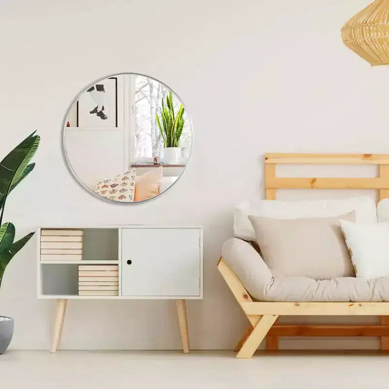 MAYEERTY Metal Framed Round Bathroom Mirror for Wall