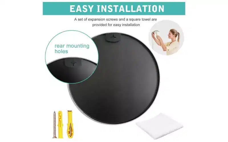 MAYEERTY Metal Framed Round Bathroom Mirror for Wall