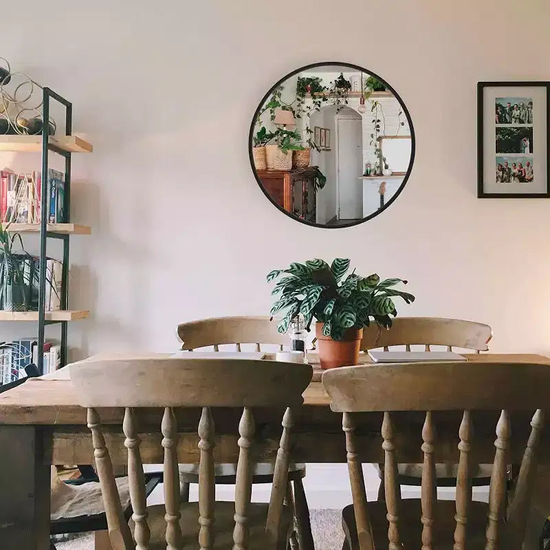 MAYEERTY Metal Framed Round Bathroom Mirror for Wall
