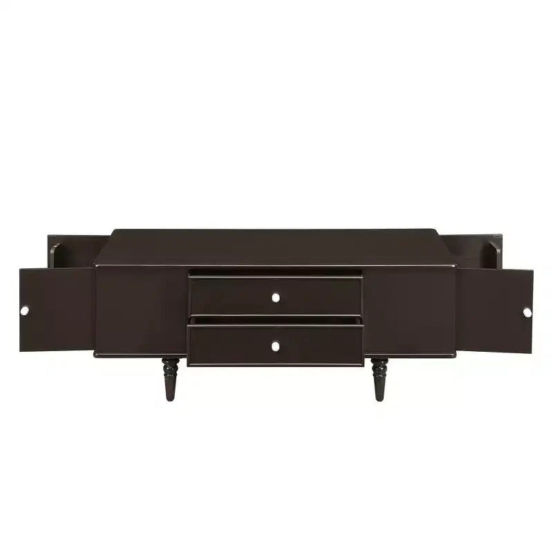 Rectangle Coffee Table with Drawers, 47.2 Wood Center Table with Hidden Storage Compartments for Living Room