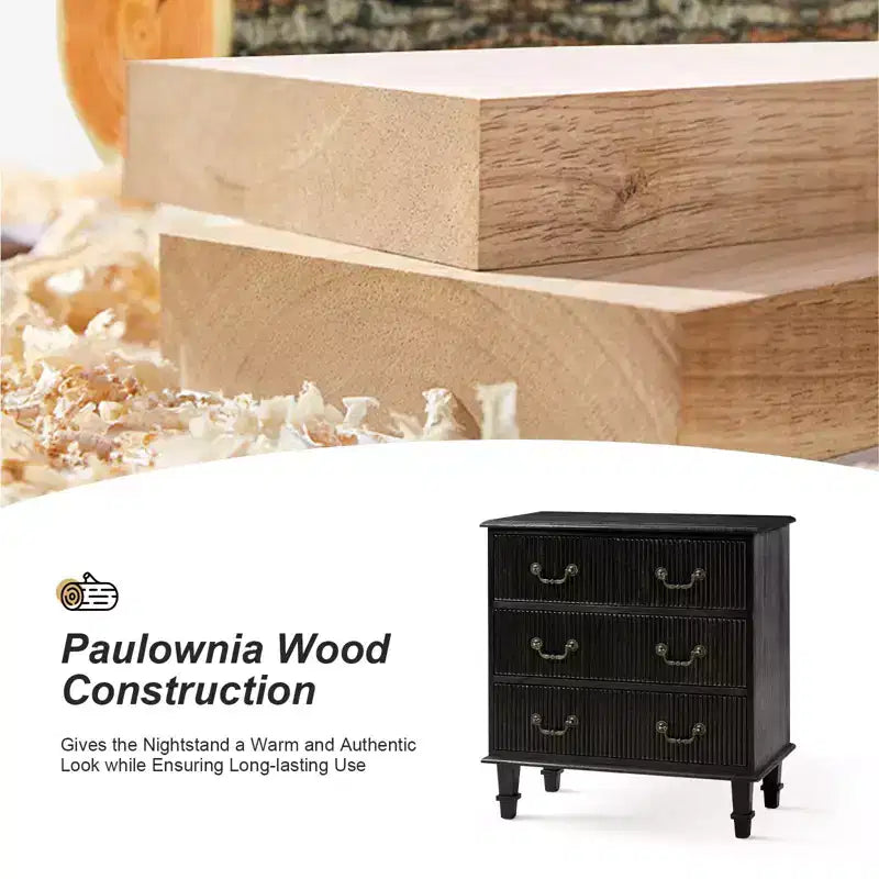 Phil 2 - Drawer end table with Integrated Charging Station and Pull-Out Tray Set of 2HULALA HOME