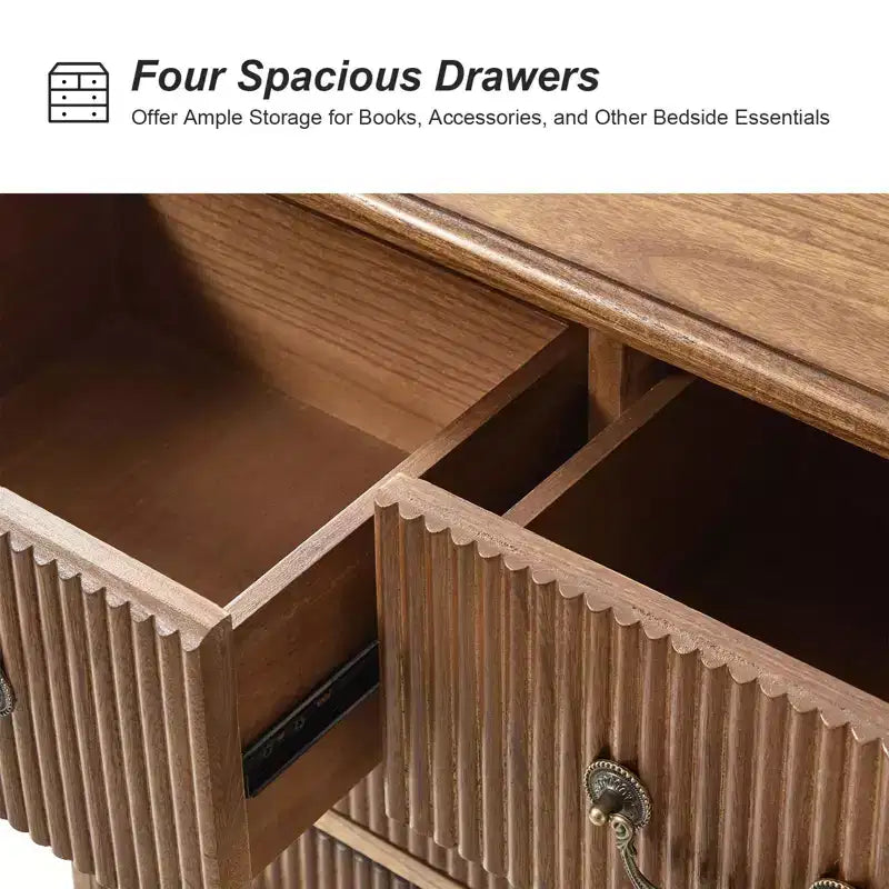 Phil 2 - Drawer end table with Integrated Charging Station and Pull-Out Tray Set of 2HULALA HOME