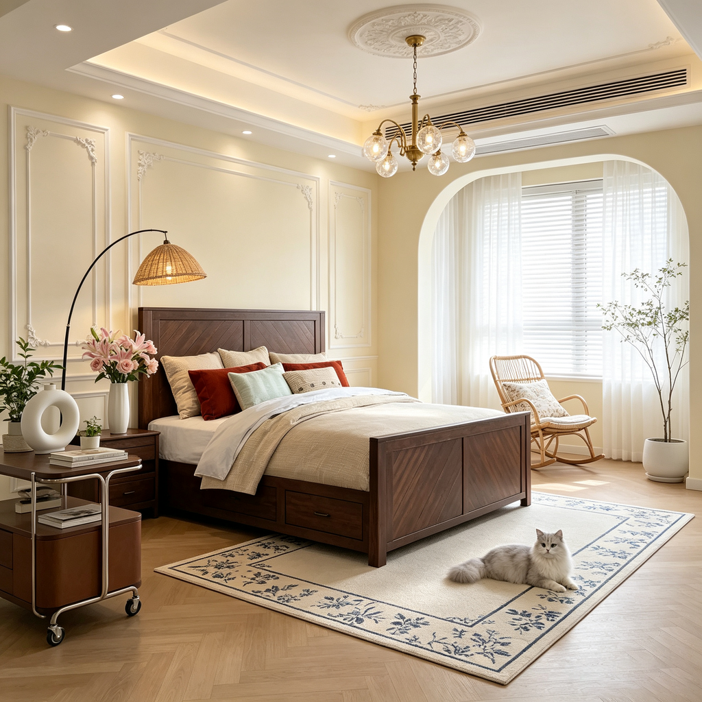 Lit plateforme de rangement Noyer brun