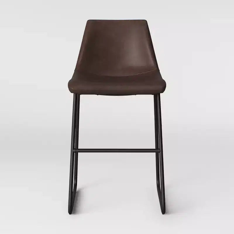 24 Bowden Faux Leather Counter Height Barstool with Footrest - Threshold