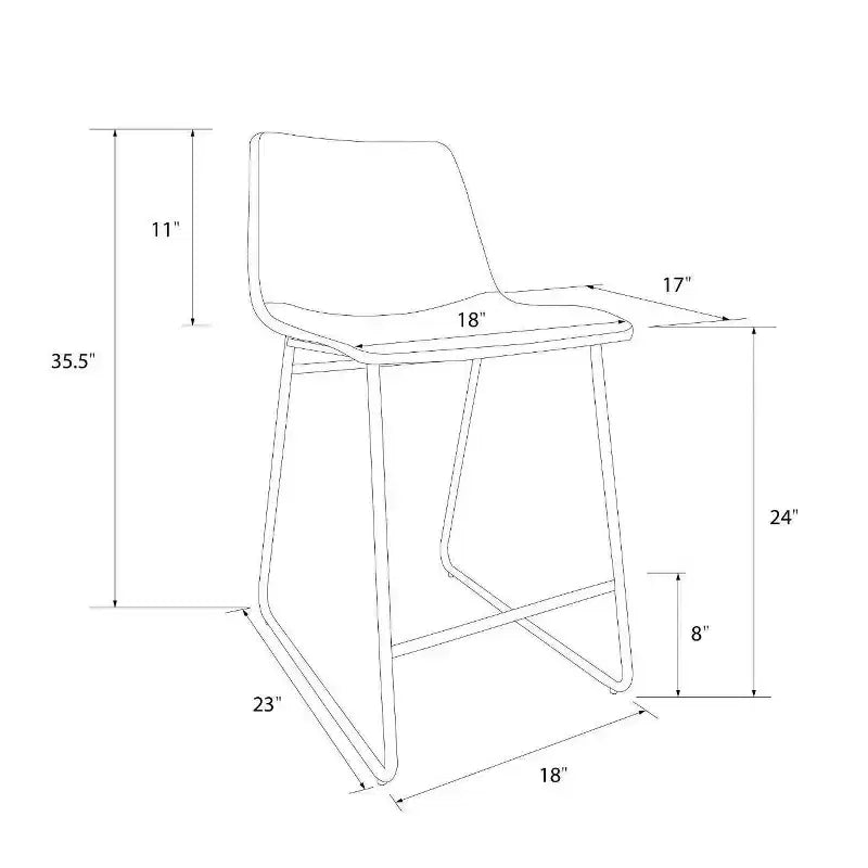 24 Bowden Faux Leather Counter Height Barstool with Footrest - Threshold